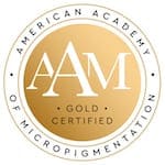 AAM Board Certified Permanent Makeup Artist Gold Member